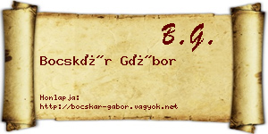 Bocskár Gábor névjegykártya